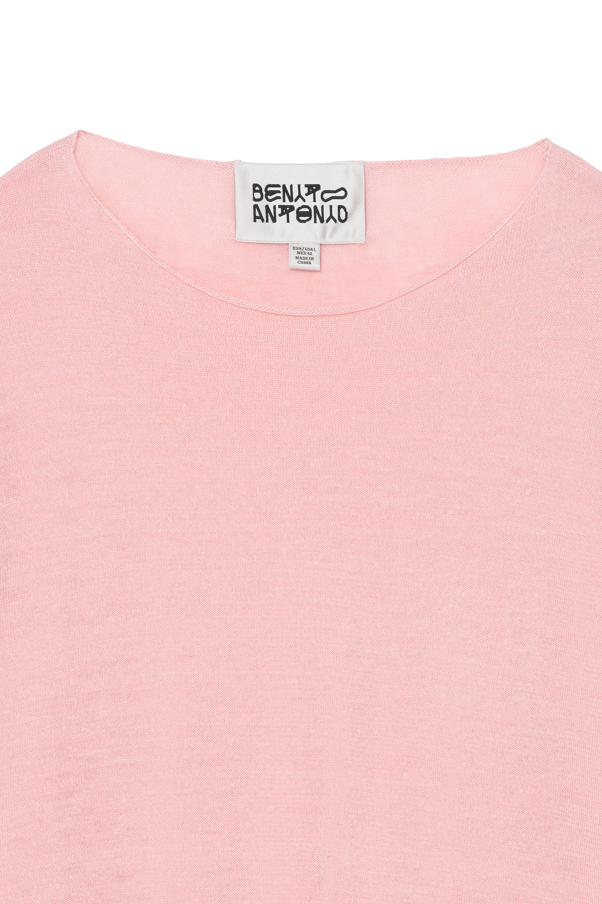 CROPPED FIT LINEN-WOOL BLEND SWEATER